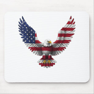 US Flag Bald Eagle 4th of July Mouse Mat