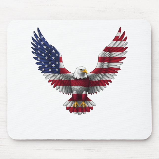 US Flag Bald Eagle 4th of July Mouse Mat (Front)