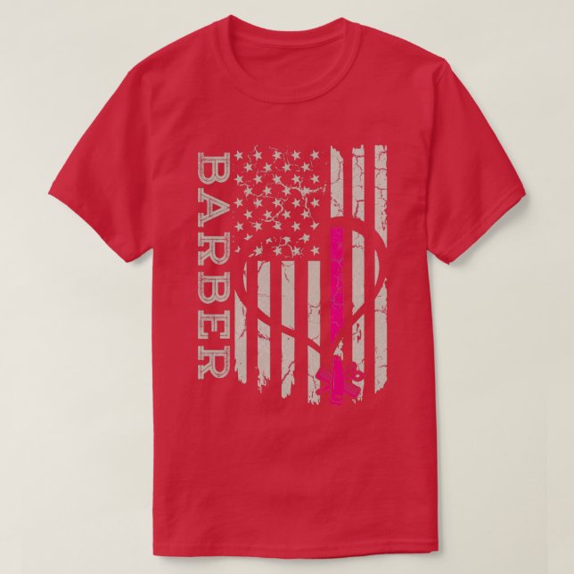 US Flag Barber Blanket T-Shirt (Design Front)