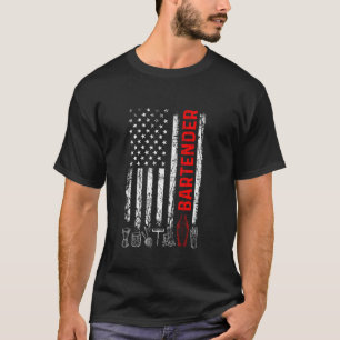 US Flag Bartender - Tapster Bartending Bar Pub Own T-Shirt