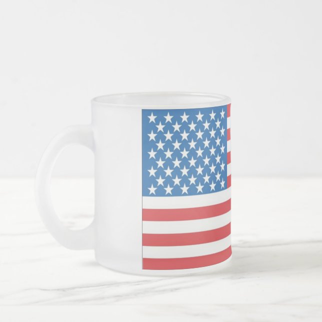 us flag big frosted glass coffee mug (Left)