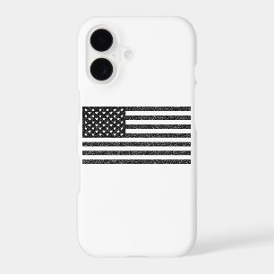 US Flag Black and White Vintage Retro