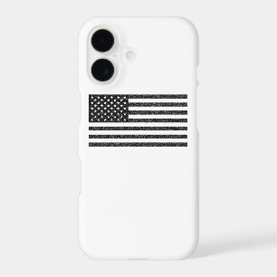 US Flag Black and White Vintage Retro