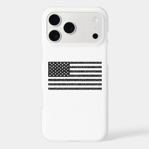 US Flag Black and White Vintage Retro