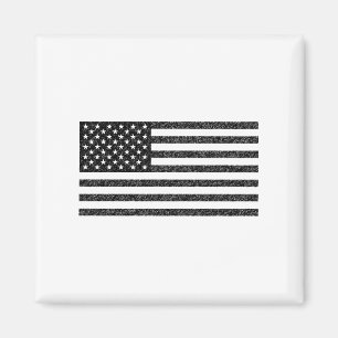 US Flag Black and White Vintage Retro Magnet