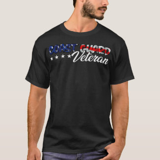 US Flag Bold USCG Coast Guard Veteran  T-Shirt