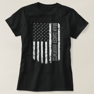US Flag Brain Cancer Awareness Gift T-Shirt