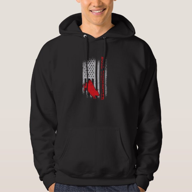 Us Flag Bull Whisperer Hoodie (Front)