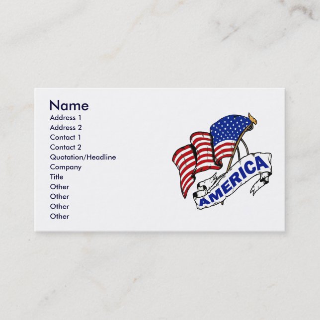 US FLAG BUSINESS CARDS (Front)