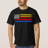 US Flag Car Racing If You Ain't First You're Last