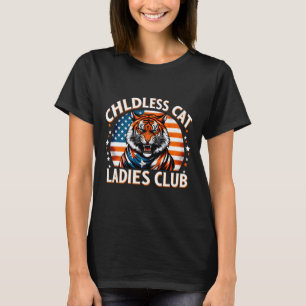 Us Flag Cat Ladies Childless Cat Ladies Club Kamal T-Shirt