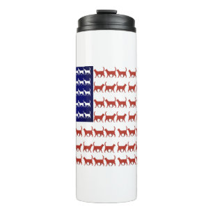US flag cats patriotic decor  Thermal Tumbler