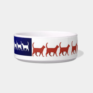 US flag cats red white and blue Bowl