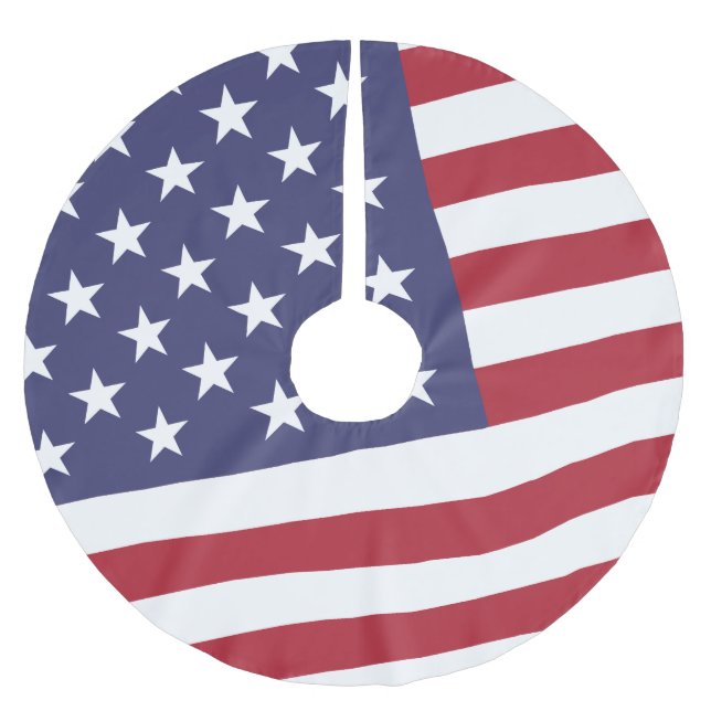 US Flag - Celebrate America - Independence Day Brushed Polyester Tree Skirt (Front)