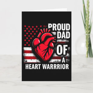 Us Flag Chd Awareness Proud Dad Of A Heart Warrior Card
