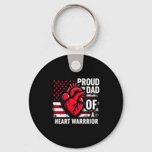 Us Flag Chd Awareness Proud Dad Of A Heart Warrior Key Ring