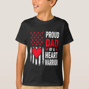 Us Flag Chd Awareness Proud Dad Of A Heart Warrior T-Shirt