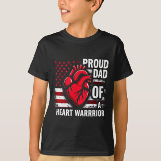 Us Flag Chd Awareness Proud Dad Of A Heart Warrior T-Shirt