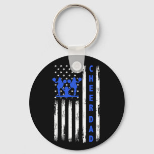 US Flag Cheer Dad Cheerleading Cheer leader Key Ring