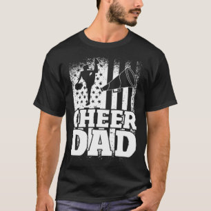 US Flag Cheerleading Father Cheer Dad T-Shirt