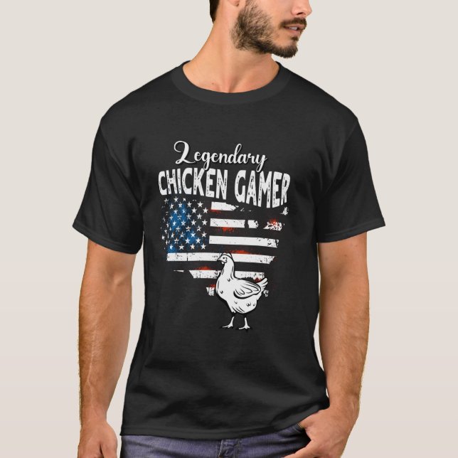 US Flag Chicken Game T-Shirt (Front)