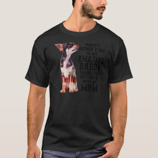 Us Flag Chihuahua Dad Happy Fathers Day My Amazing T-Shirt