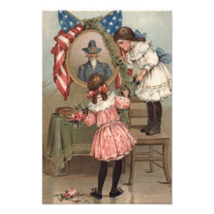 US Flag Civil War Union Memorial Children Photo Print