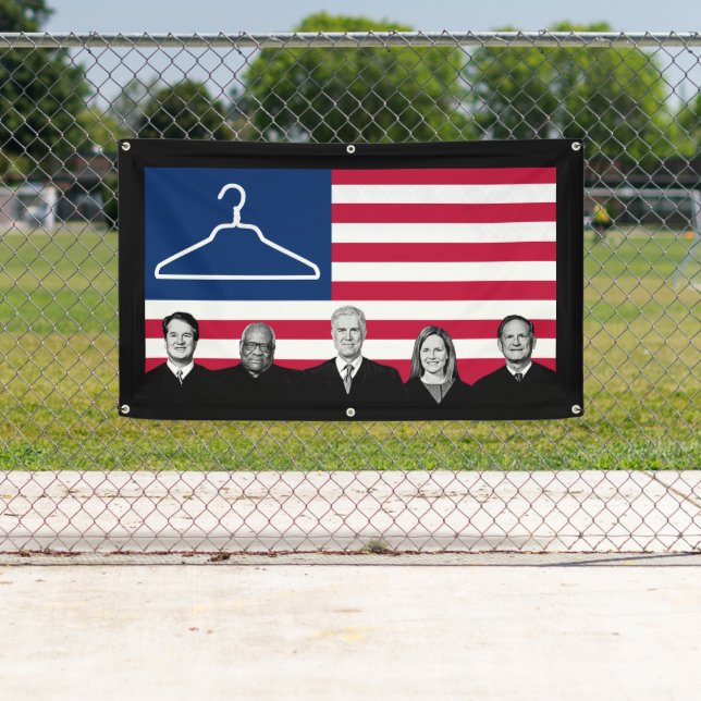 US Flag Coat Hanger SCOTUS Banner (Insitu)