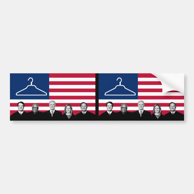 US Flag Coat Hanger SCOTUS Bumper Sticker (Front)