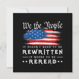 US Flag Constitution of the USA Needs To Be Reread Thank You Card