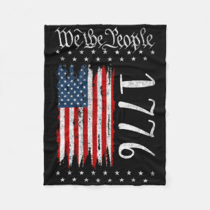 Us Flag Constitution Of The Usa Patriotic 4th Of J Fleece Blanket
