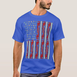 US Flag Cool Plumber Tee Plumbing Gift Plumbers