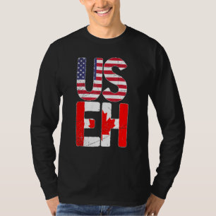 Us Flag Country Canadian Maple Leaf Useh Canada T-Shirt