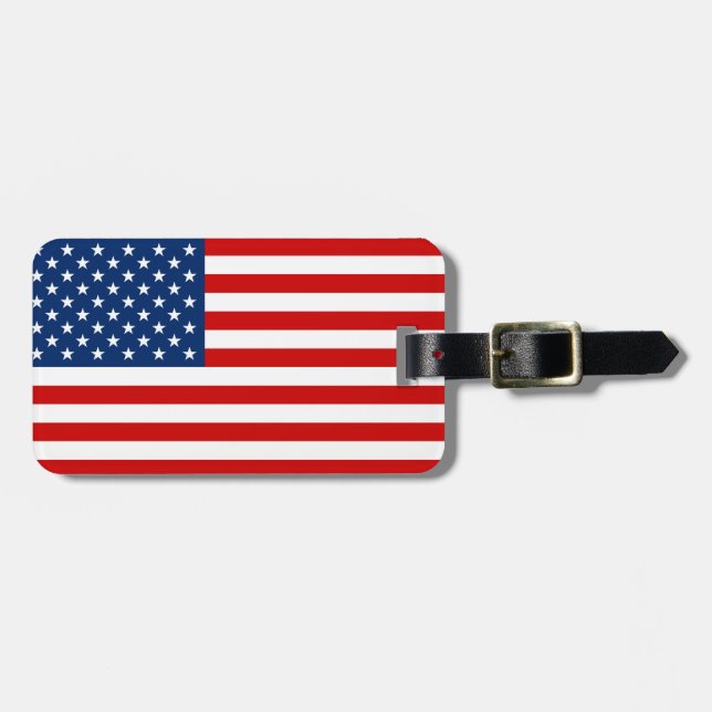 US Flag Customise Luggage Tag (Front Horizontal)