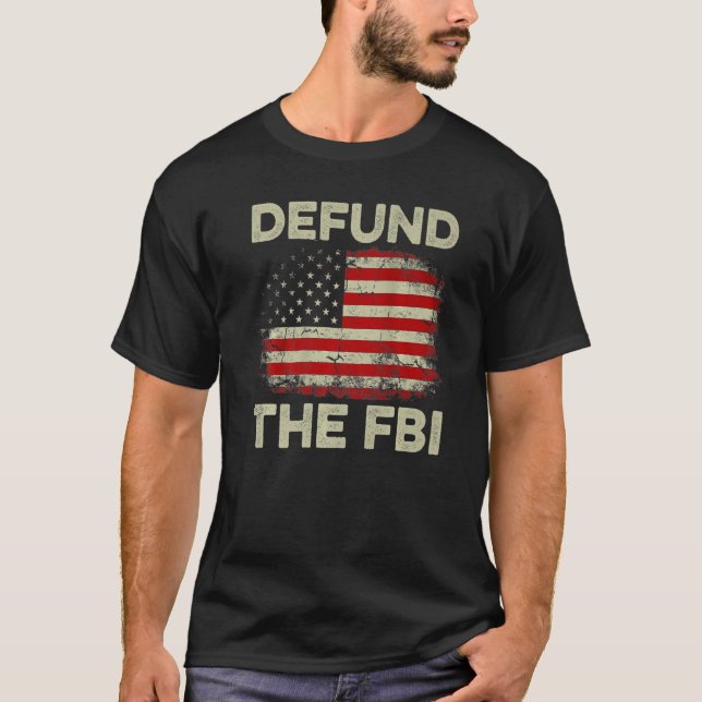 US Flag Defund the FBI Premium T-Shirt (Front)