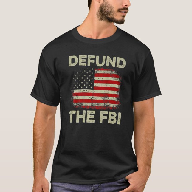 US Flag Defund the FBI Premium T-Shirt (Front)