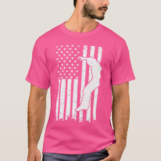 Us Flag Design For A Patriotic Parkour Expert T-Shirt