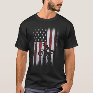 US Flag Dirt Bike Motorcycle Bike Moto Braap Motoc T-Shirt