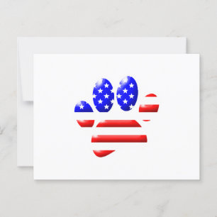 US Flag Dog Paw Print Postcard
