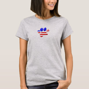US Flag Dog Paw Print T-Shirt