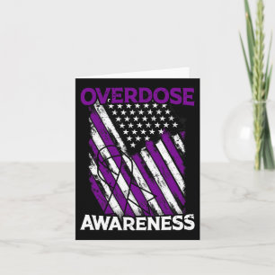 Us Flag Drug Overdose Opioid Overdose Awareness  Card