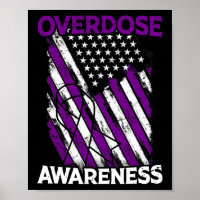 Us Flag Drug Overdose Opioid Overdose Awareness