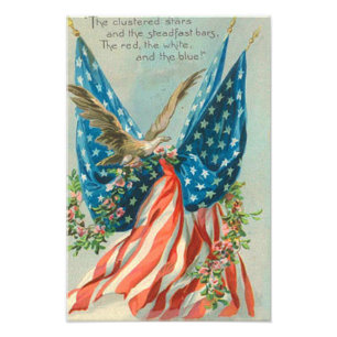 US Flag Eagle Rose Memorial Day Photo Print