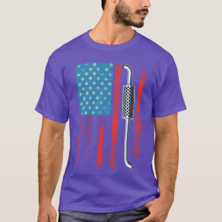 US Flag Ehaustrucking Patriotic Car Lover gift fri T-Shirt