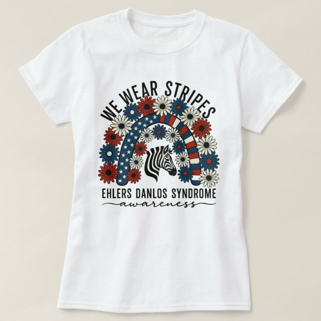 US Flag Ehlers-Danlos Syndrome 4th Of July T-Shirt (Design Front)