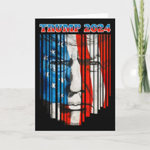 Us Flag Face Trump Vintage Donald Trump 4th Of Jul Card