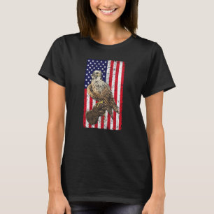 Us Flag Falcon Falconry American Falconer T-Shirt