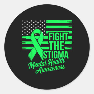 Us Flag Fight The Stigma Mental Health Awareness Classic Round Sticker