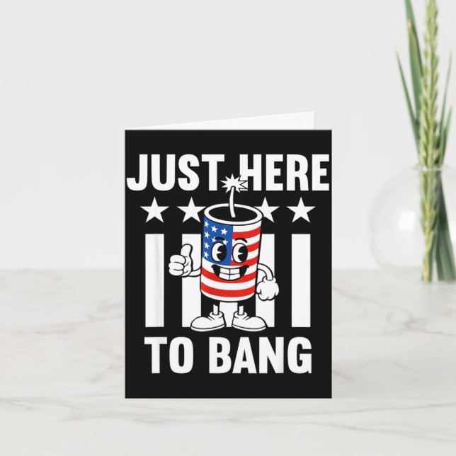 Us flag firecracker for independence day  card (Front)