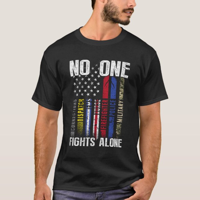 Us Flag First Responder T-Shirt (Front)